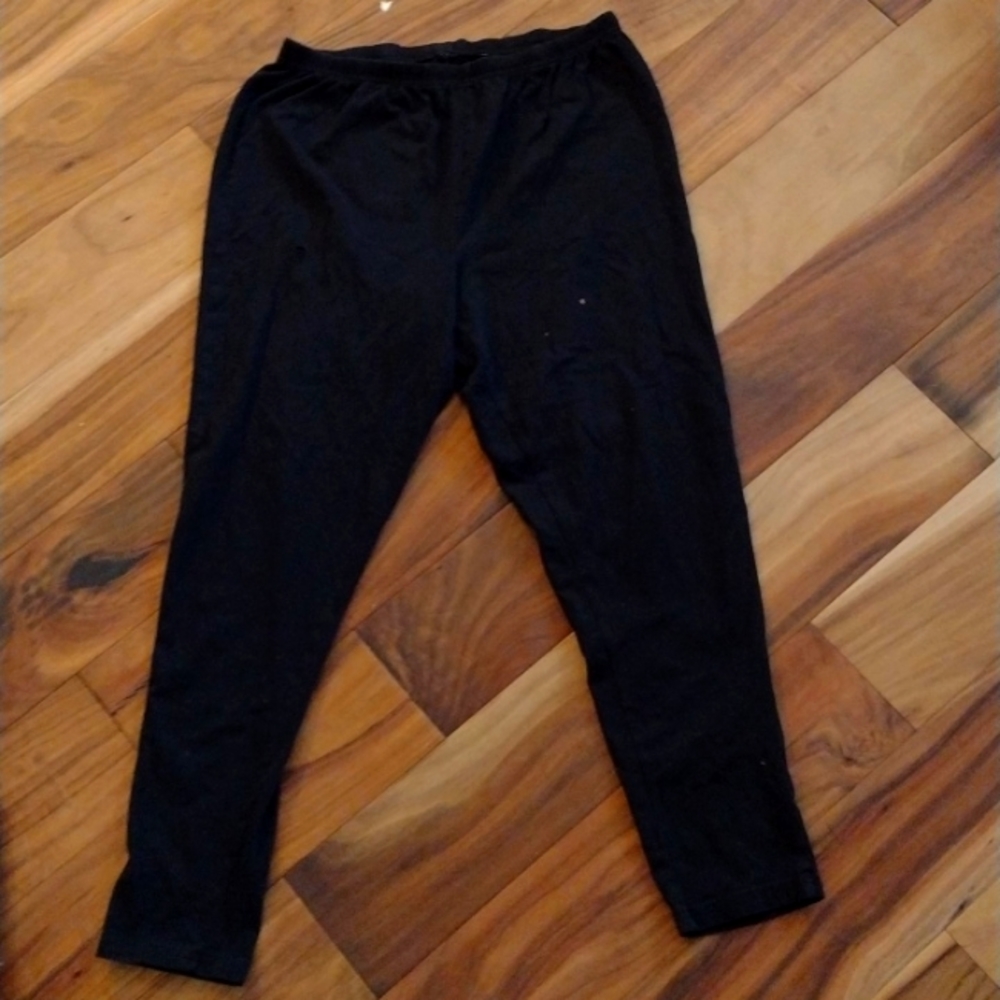 Black tights, elastic waistband, second hand, slightly worn, 1X (16W) FG
